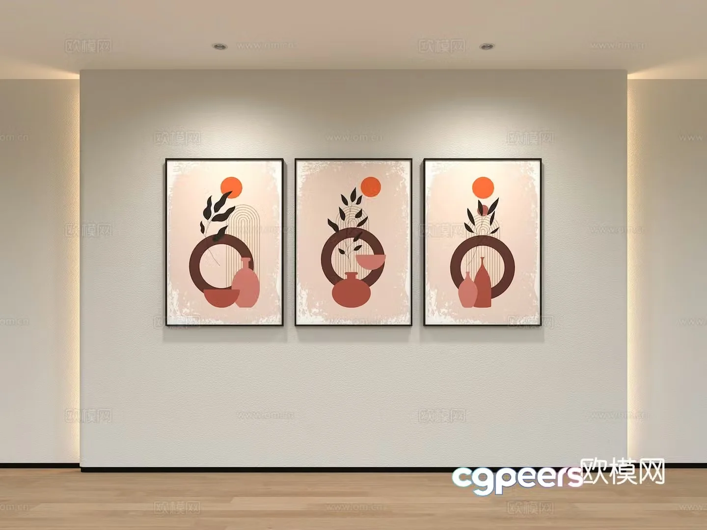 Modern living room decoration painting Hanging painting Art painting 3d model