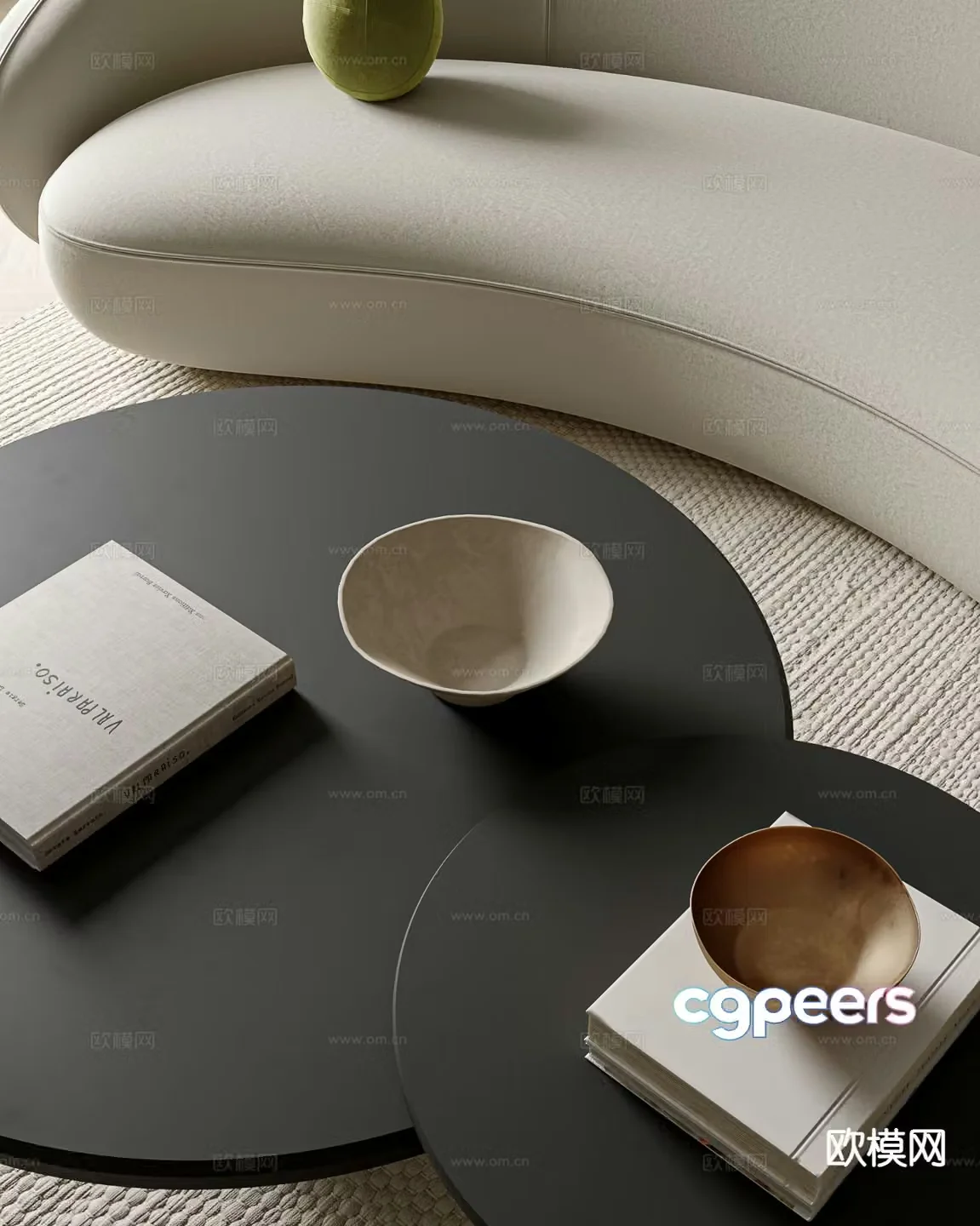 Modern double coffee table 3d model