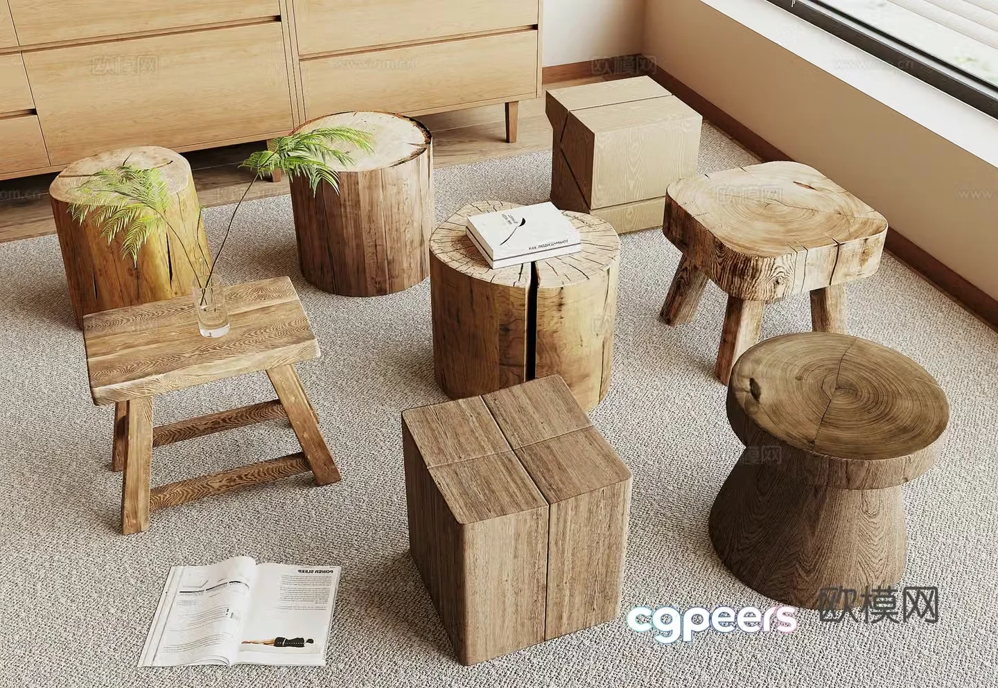 Modern stool 3d model