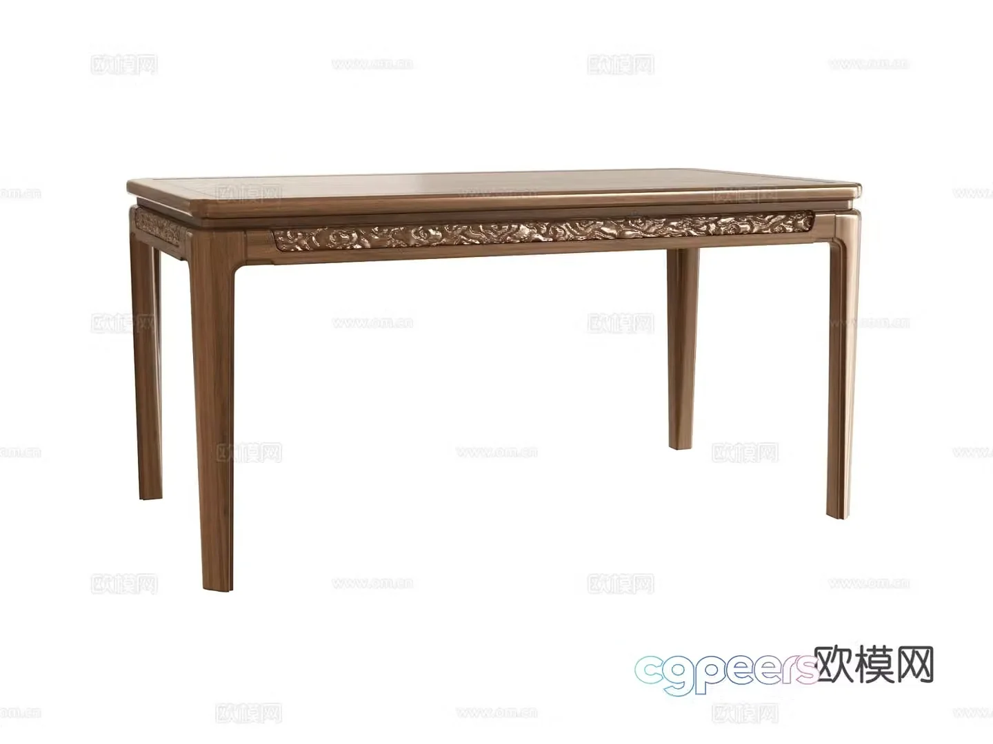 Chinese long table wooden table dining table 3d model