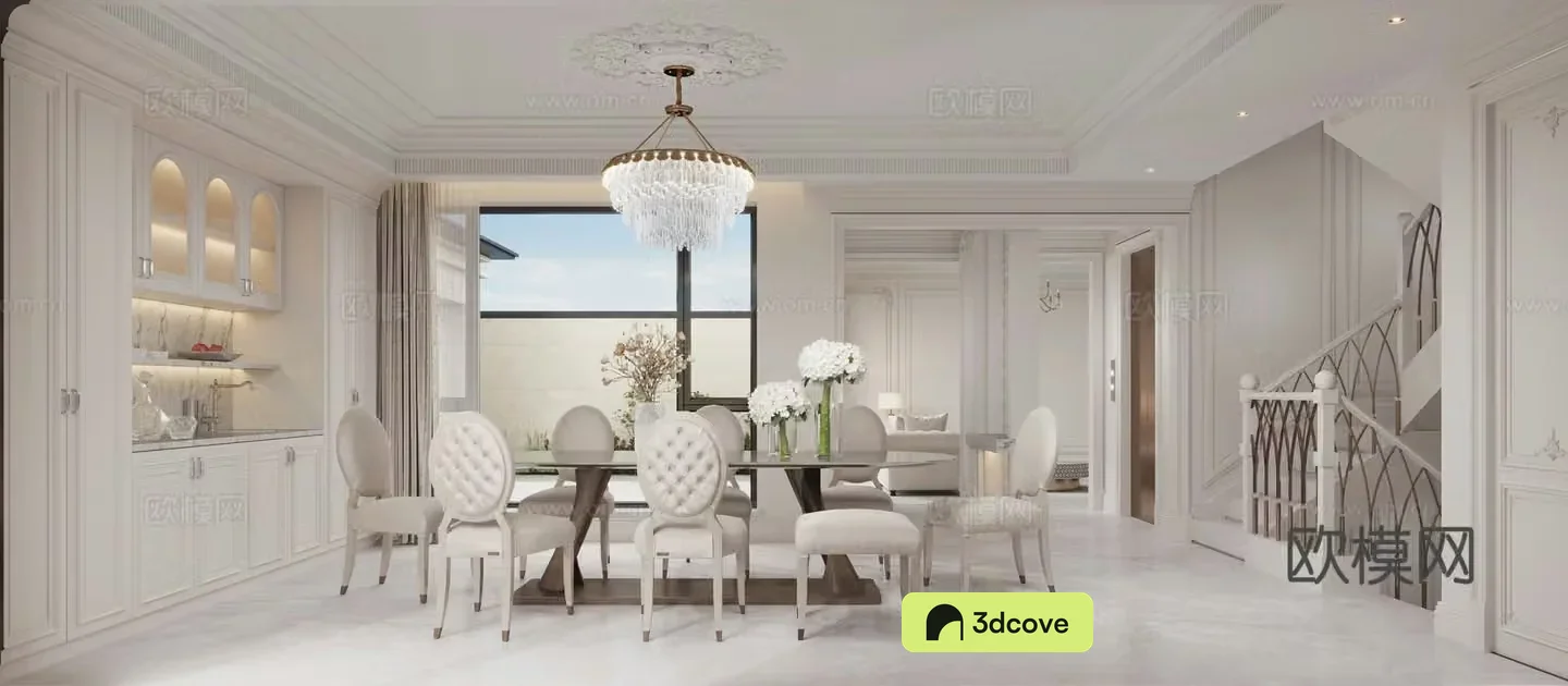French living and dining room