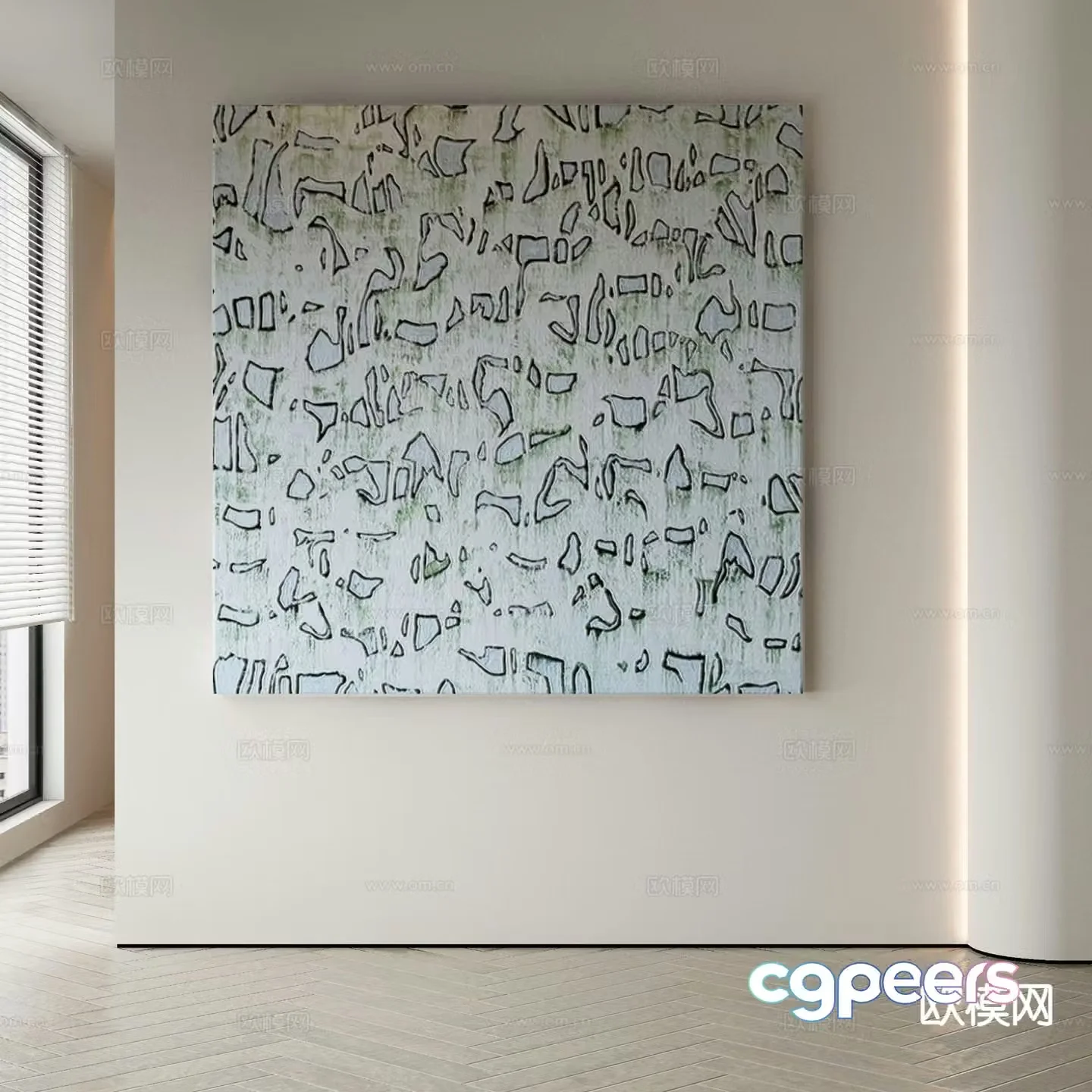 Wabi-sabi art painting texture painting decorative painting 3d model