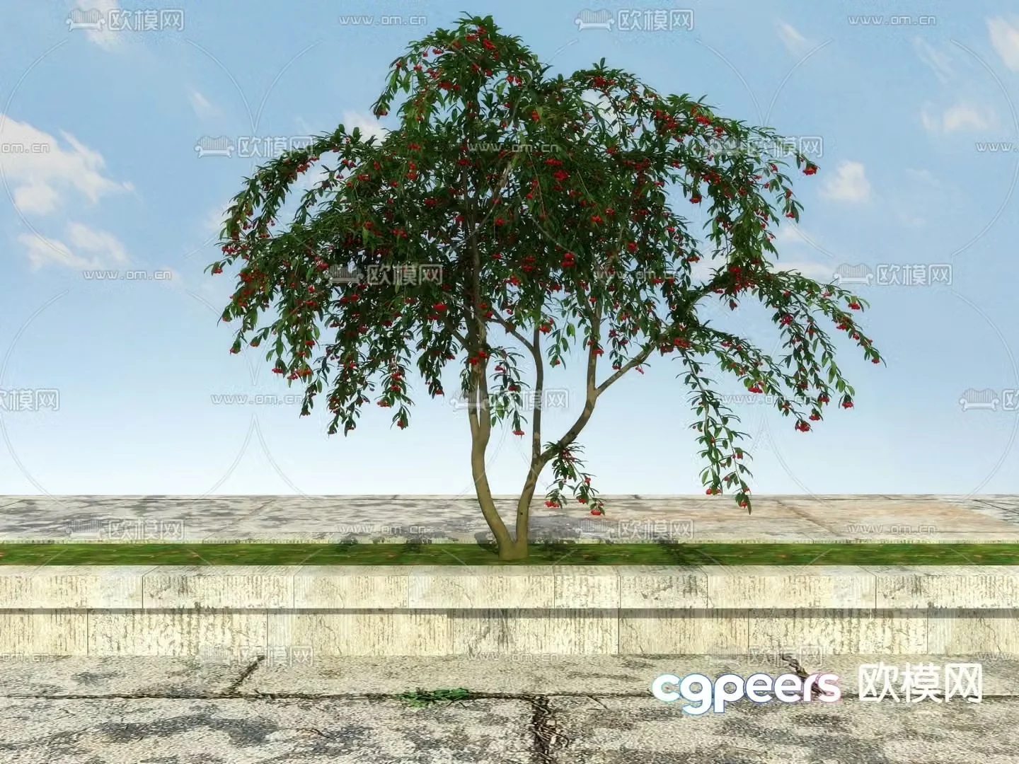 Big tree landscape tree flower tree 3d model