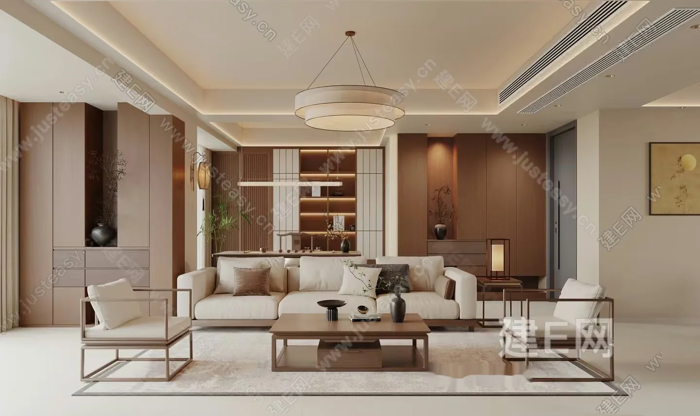 Modern Living Room 3D Model – 19193 – VRAY Render