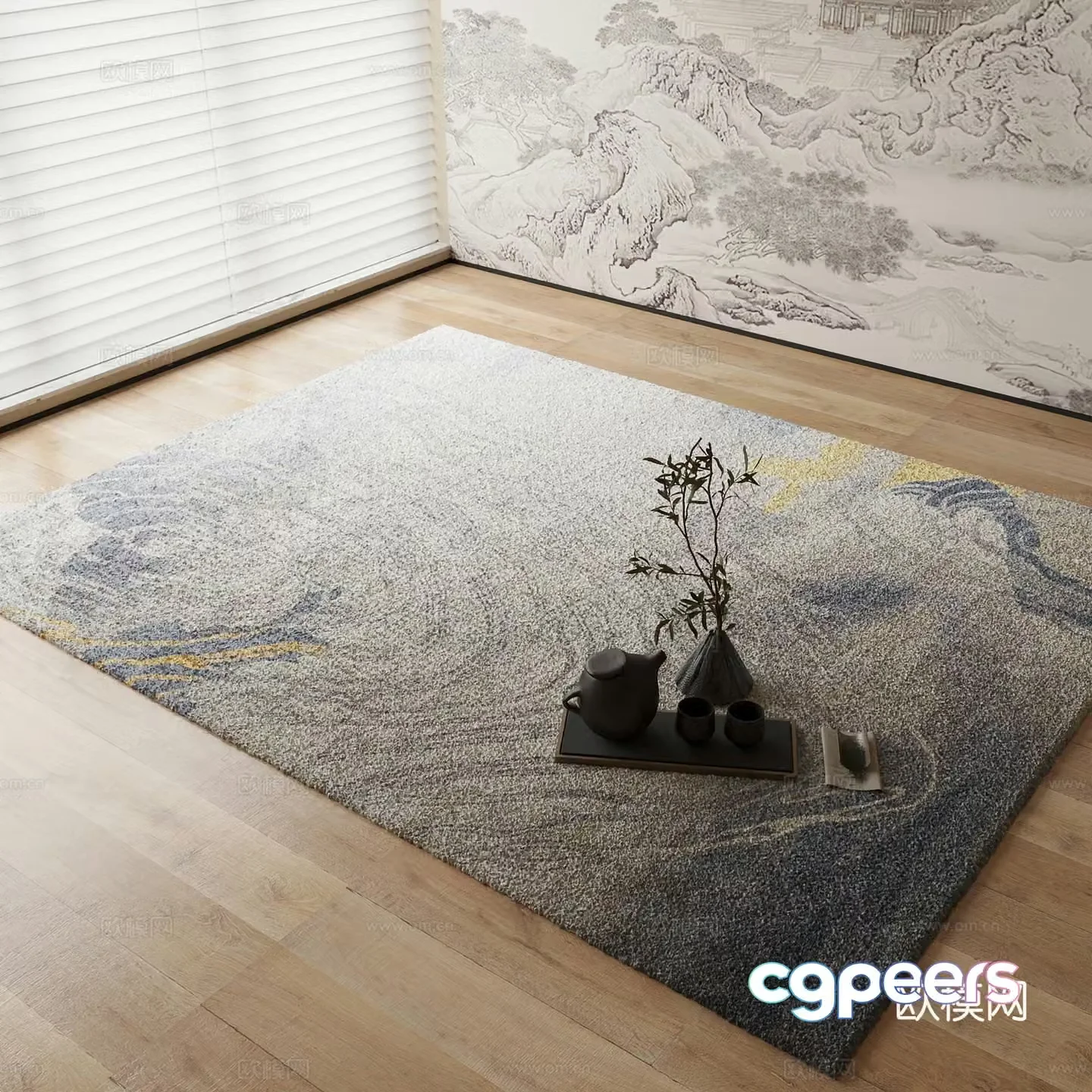 New Chinese carpet 3D model