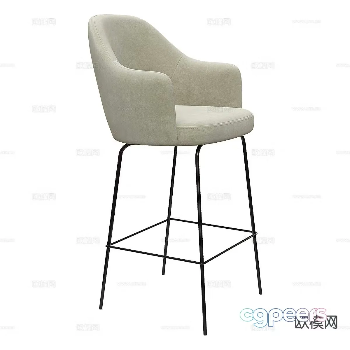 Modern bar stool bar stool high stool 3d model