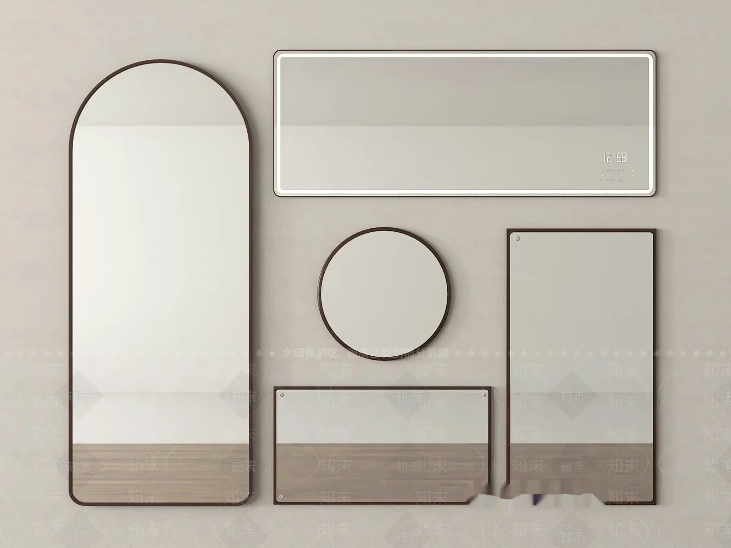 Modern Wall Mirrors 3D Model – 14469 – VRAY Render