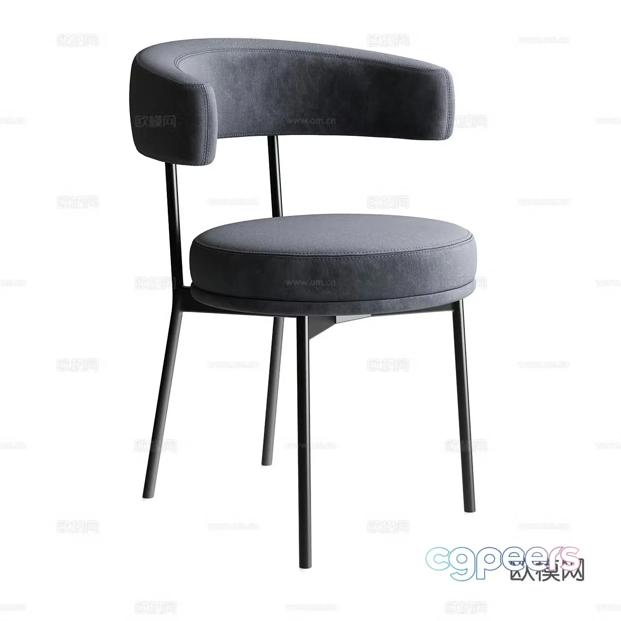 Bonaldo Modern Single Chair Extremely Simple Chair Dining Chair Fabric Single Chair Cloth Chair 3D Model