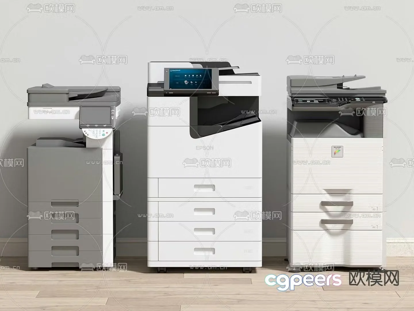 Printer Copier Scanner Shredder 3d model