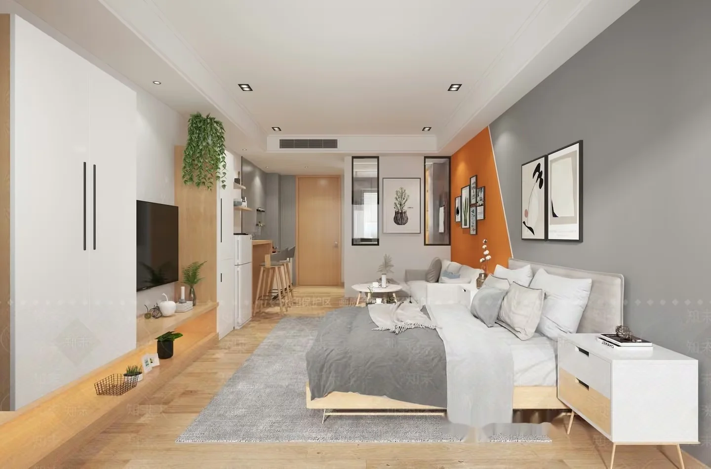 Modern Minimalist Bedroom 3D Model – 17689 – VRAY Render