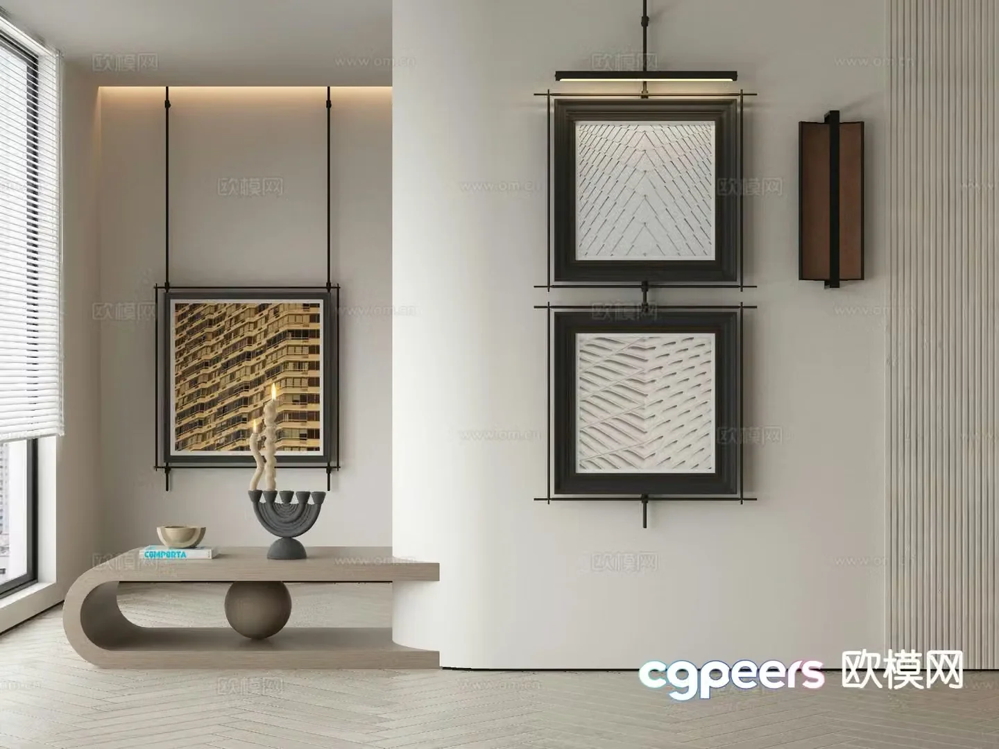 Modern art painting texture painting decorative painting 3d model
