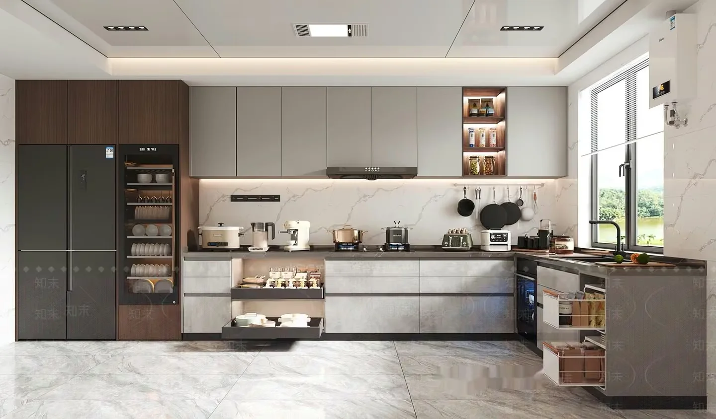 Modern Kitchen Design 3D Model – 3827 – VRAY Render
