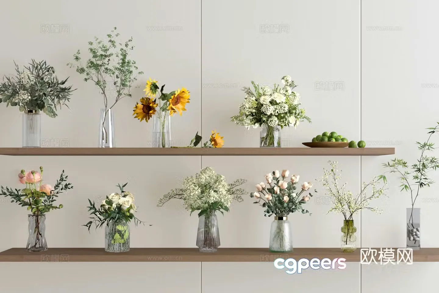Flower vase decorative ornaments ornaments 3d model
