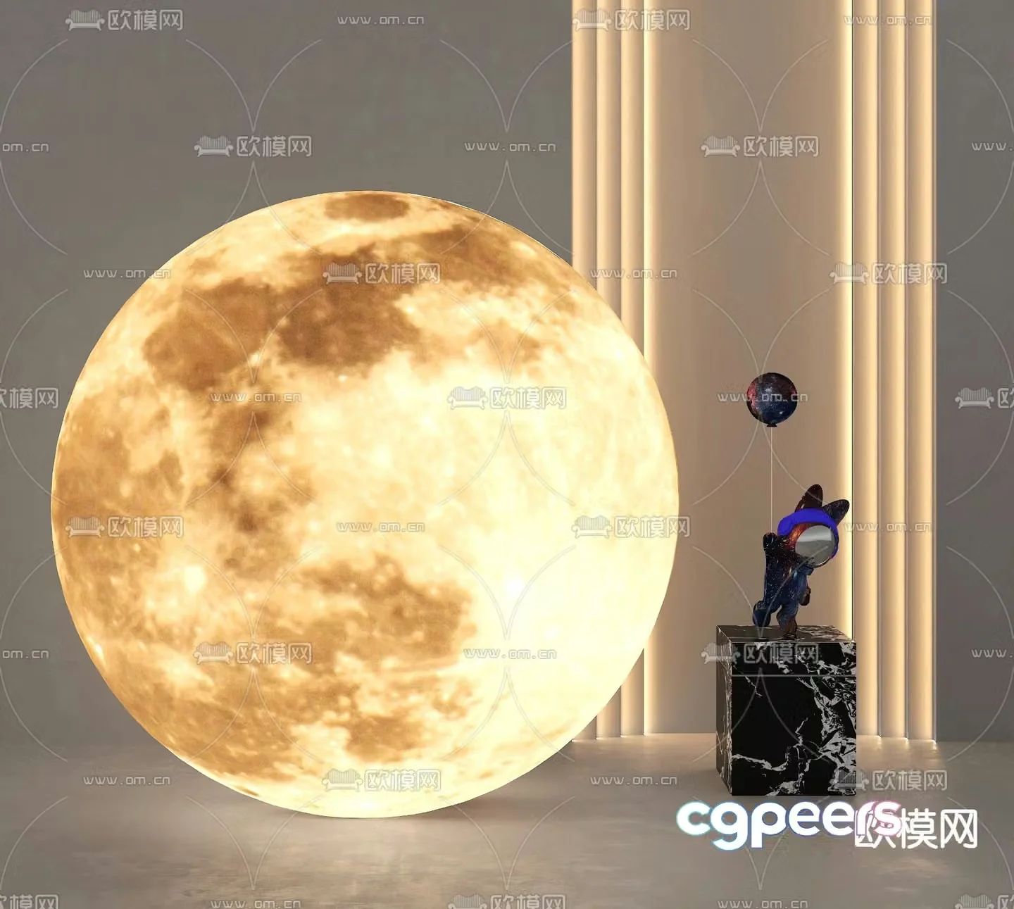 Space lamp moon lamp 3d model