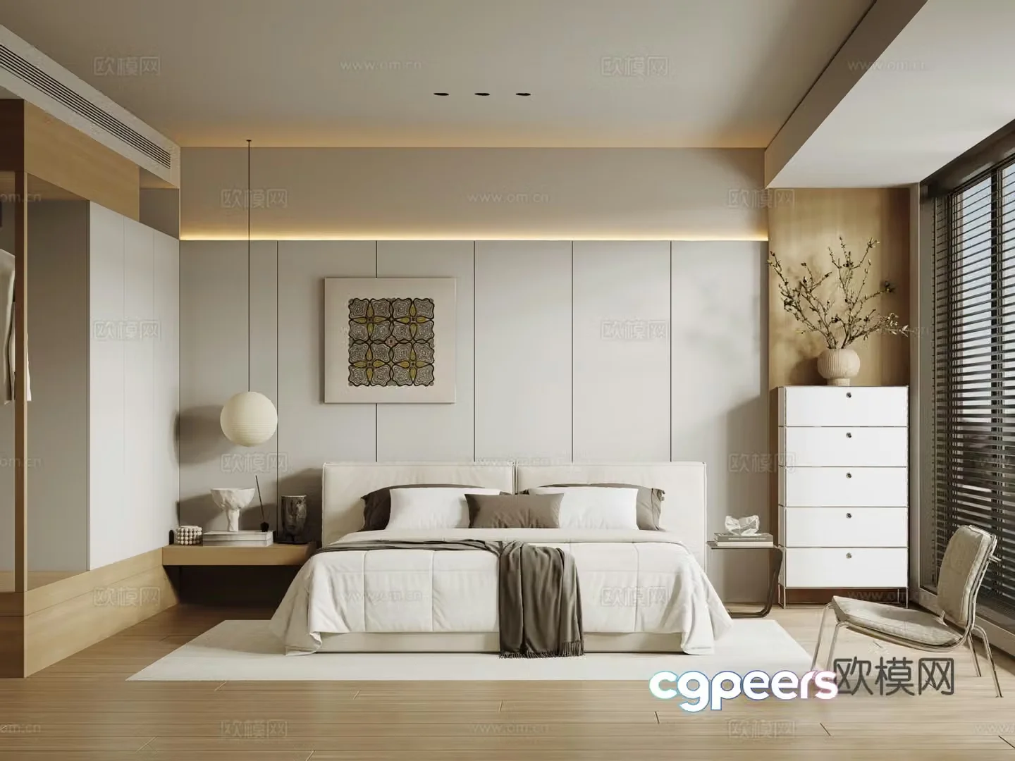 Modern home bedroom master bedroom 3d model