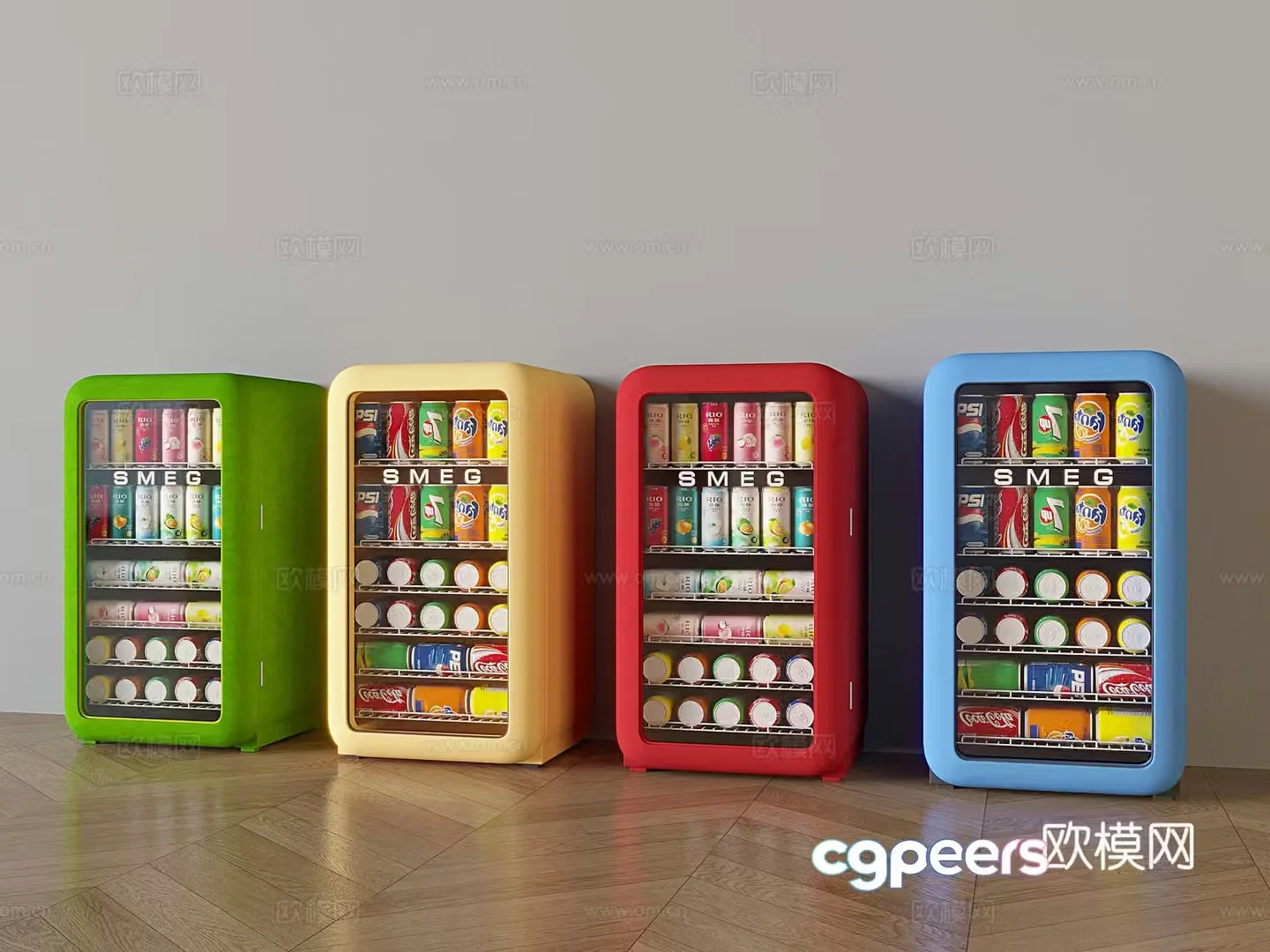 Cold drink cabinet beverage cabinet refrigerated cabinet small refrigerator 3d model