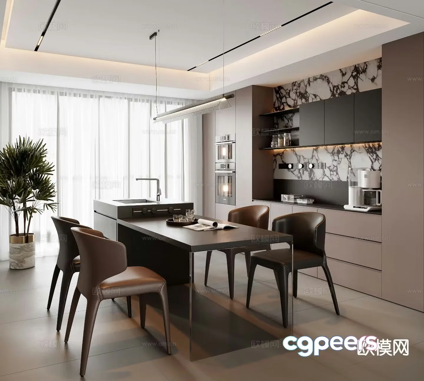 Italian restaurant Zhongdao restaurant 3d model