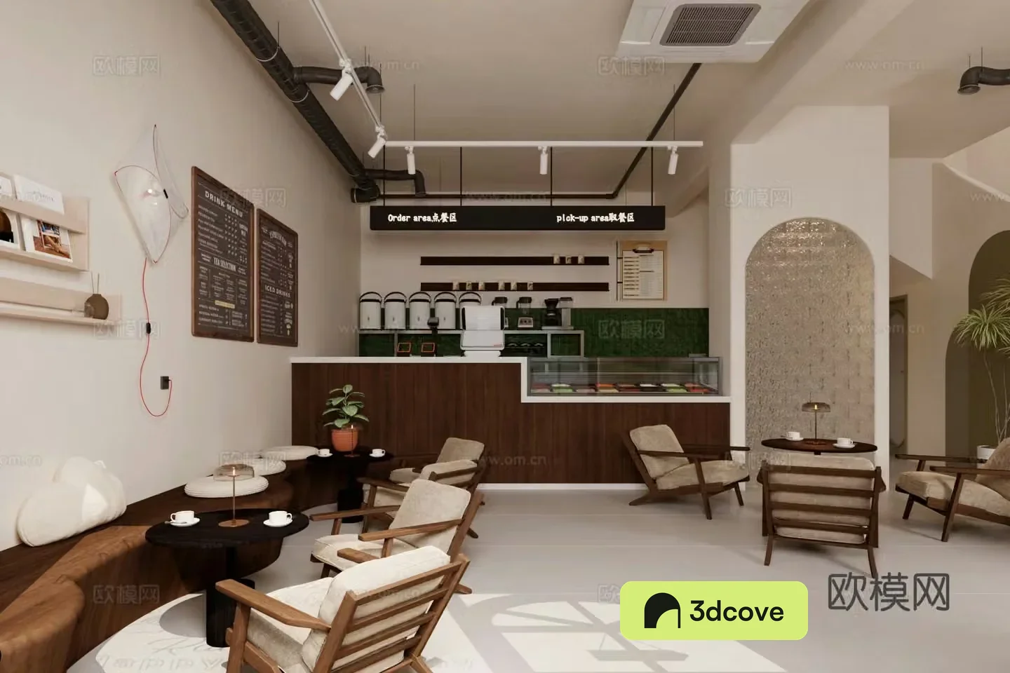 Middle-aged cafe 3d model