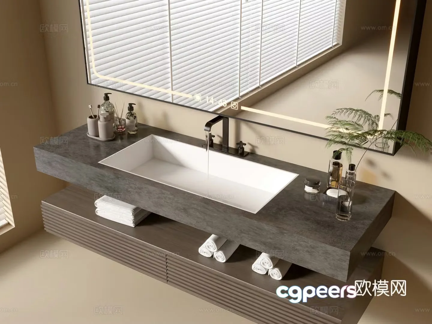 Modern bathroom cabinet bathroom basin bathroom accessories 3d model