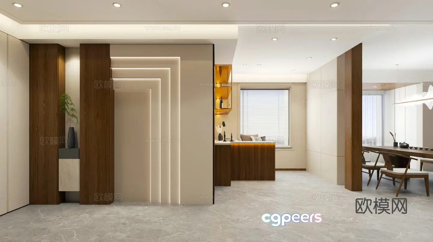 Modern Office Space 3D Model – 13345 – VRAY Render
