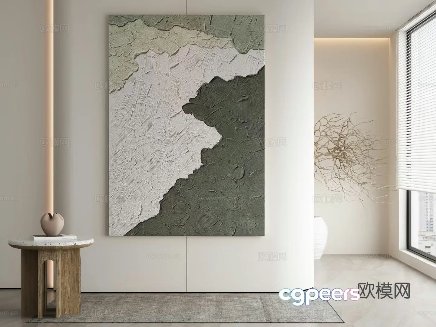 Modern Wasabi Hanging Painting Oil Painting 3D Model