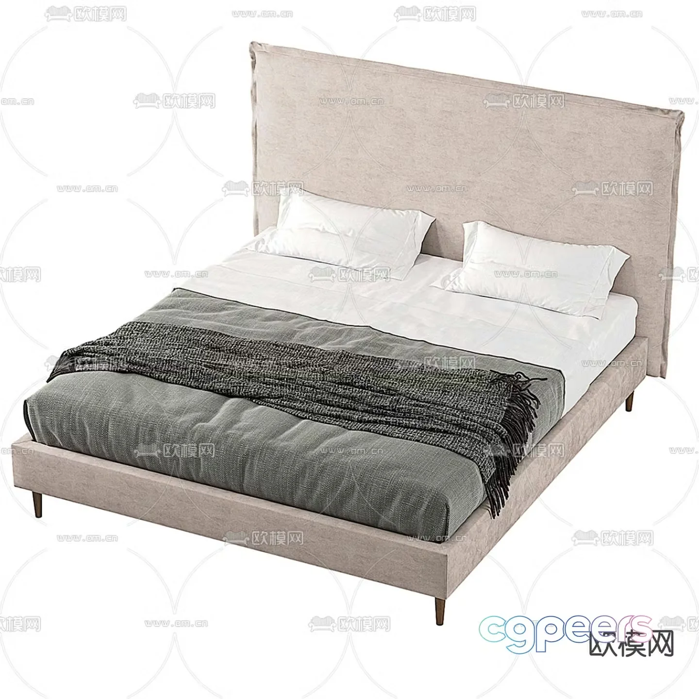Eric Loftster bed double bed 3d model