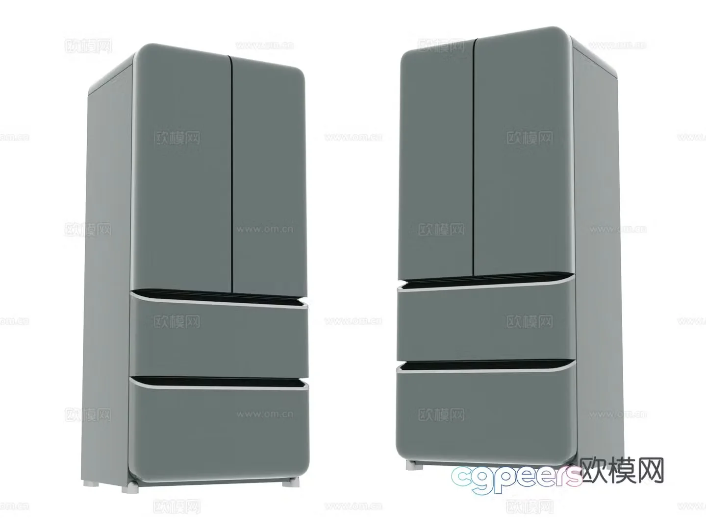 Home appliances refrigerator 3d model