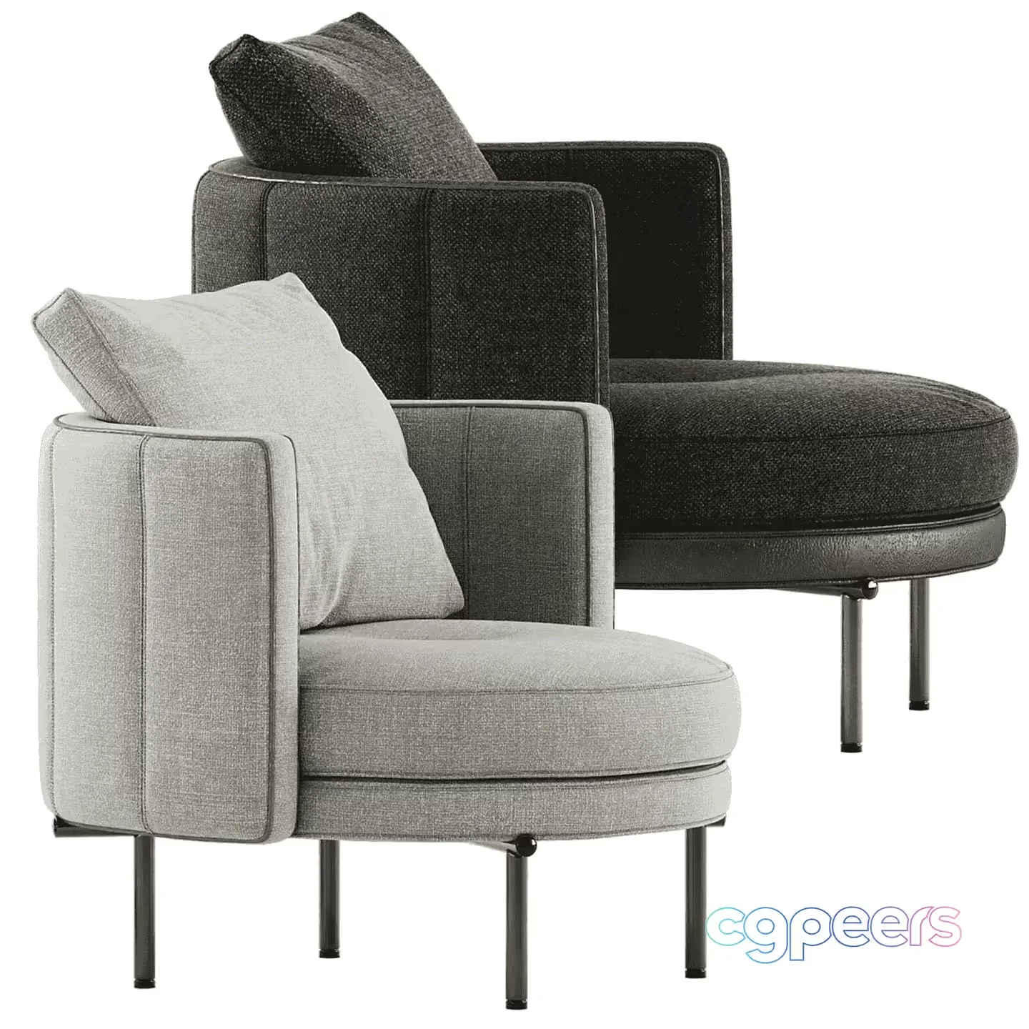 Modern Grey Chair 3D Model – 12005 – CORONA Render
