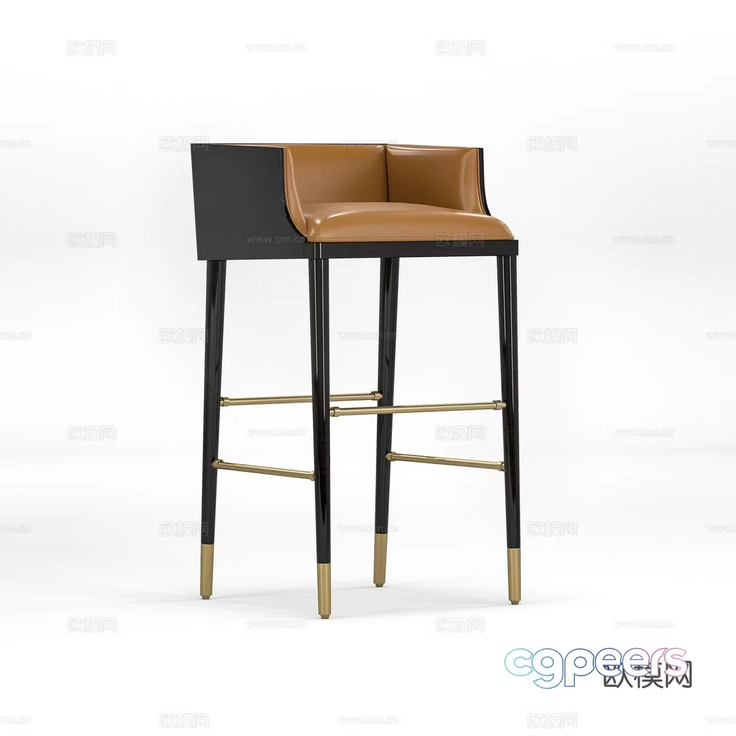 Light luxury bar stool bar stool 3d model