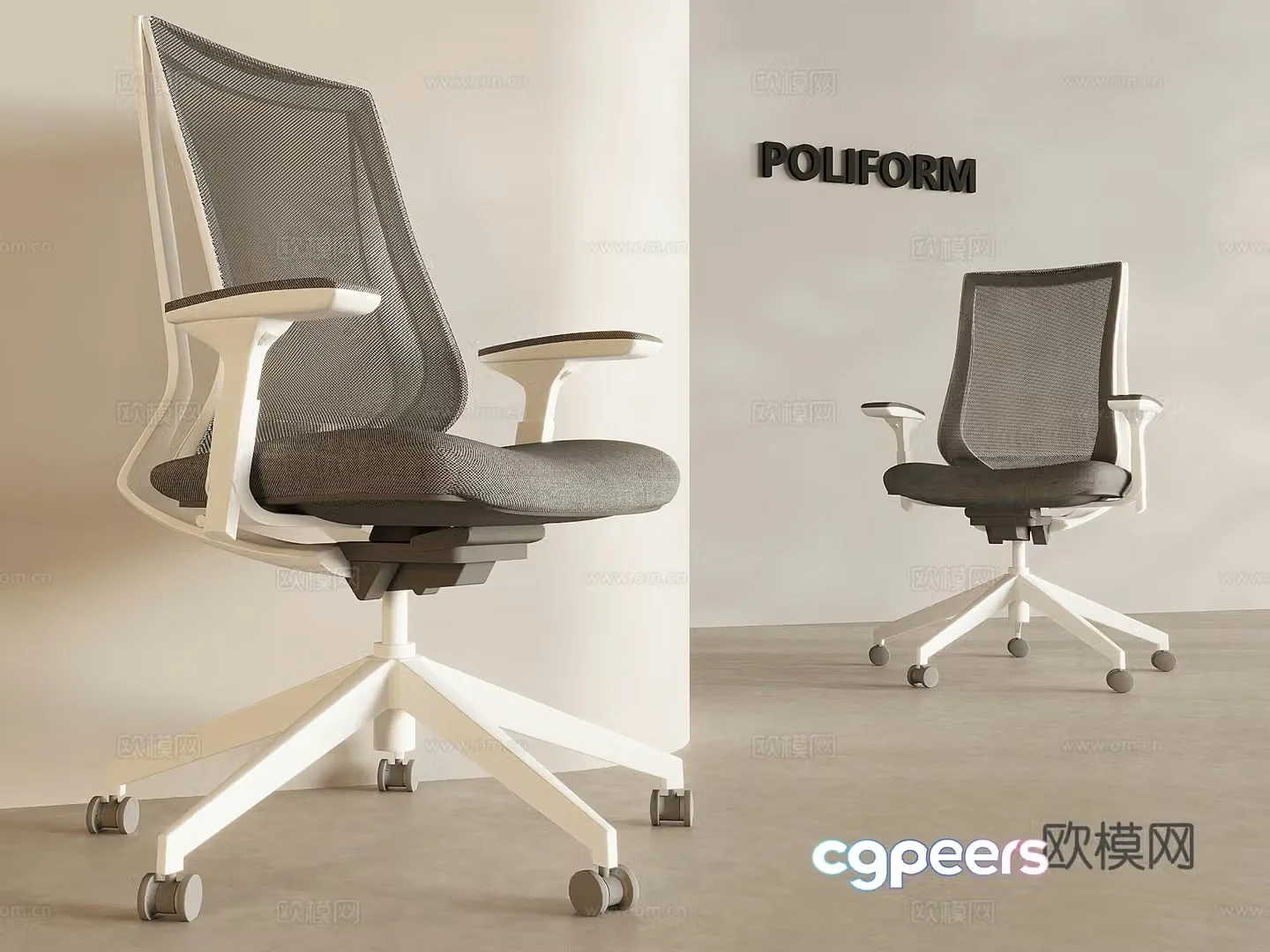 Office chair desk chair leisure chair single chair rotating lift chair 3d model