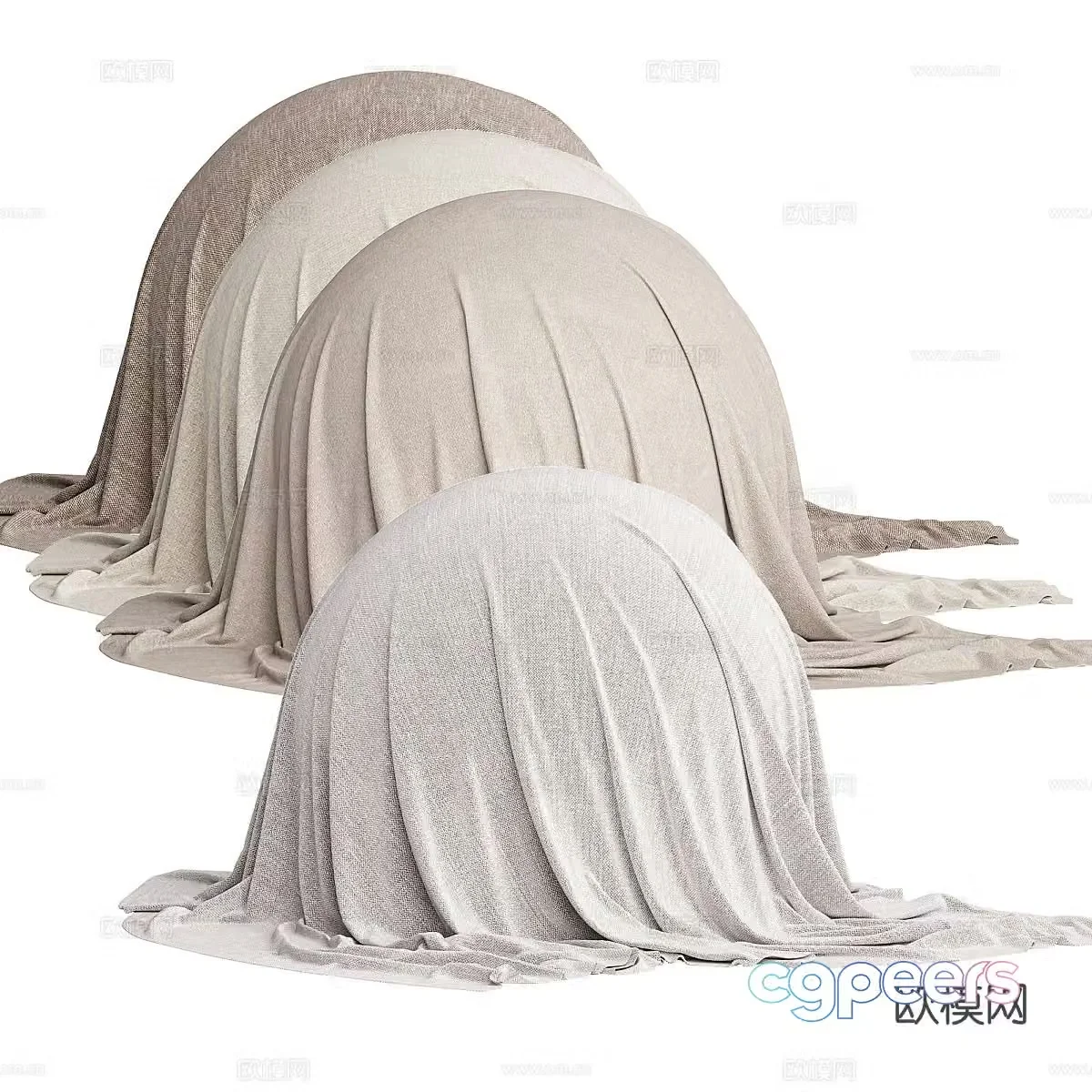 Modern drapery drapery 3d model