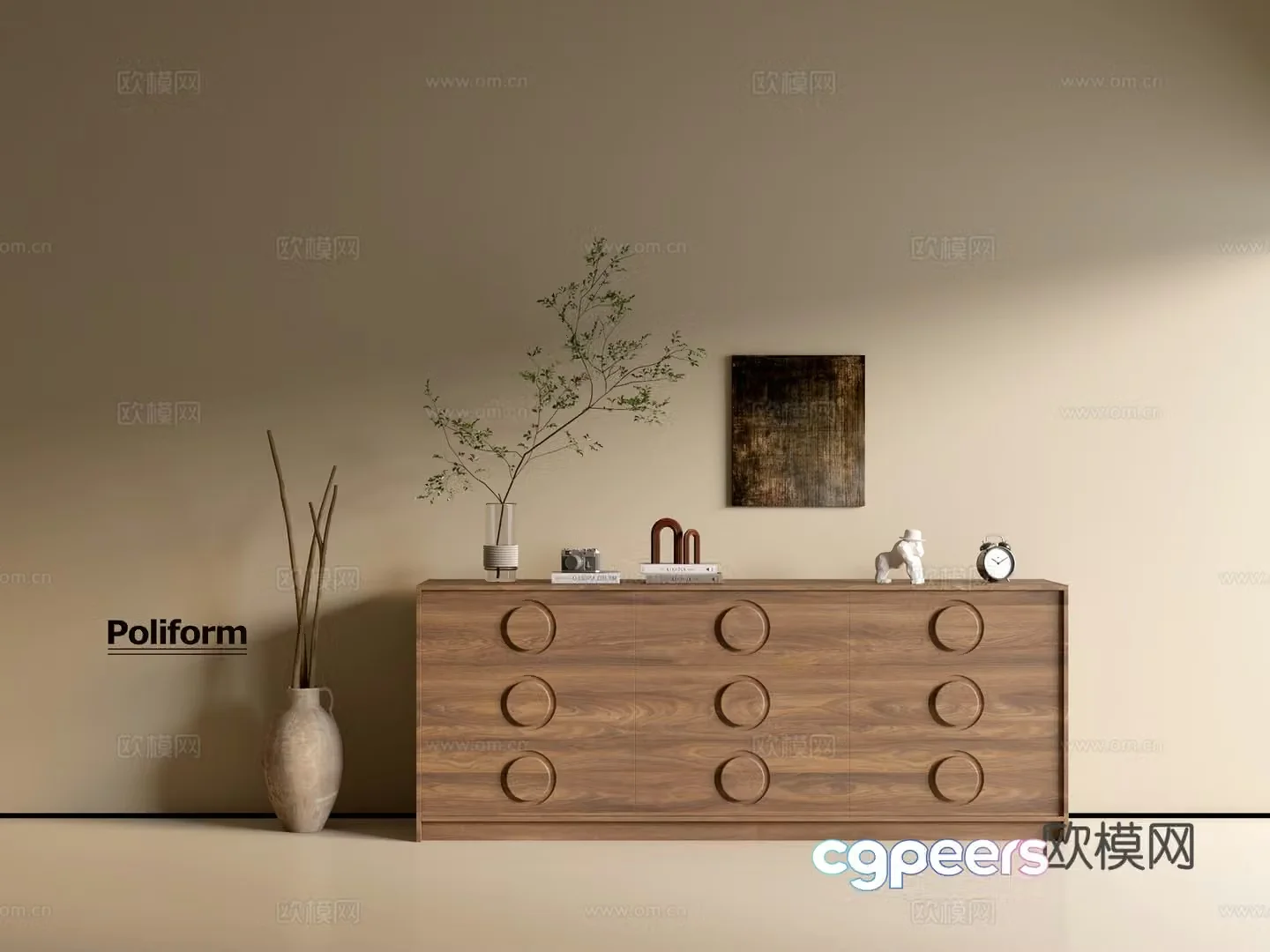 Modern wood grain cabinet ins wind minimalist wind cabinet whole cabinet sideboard balcony cabinet storage 3D model