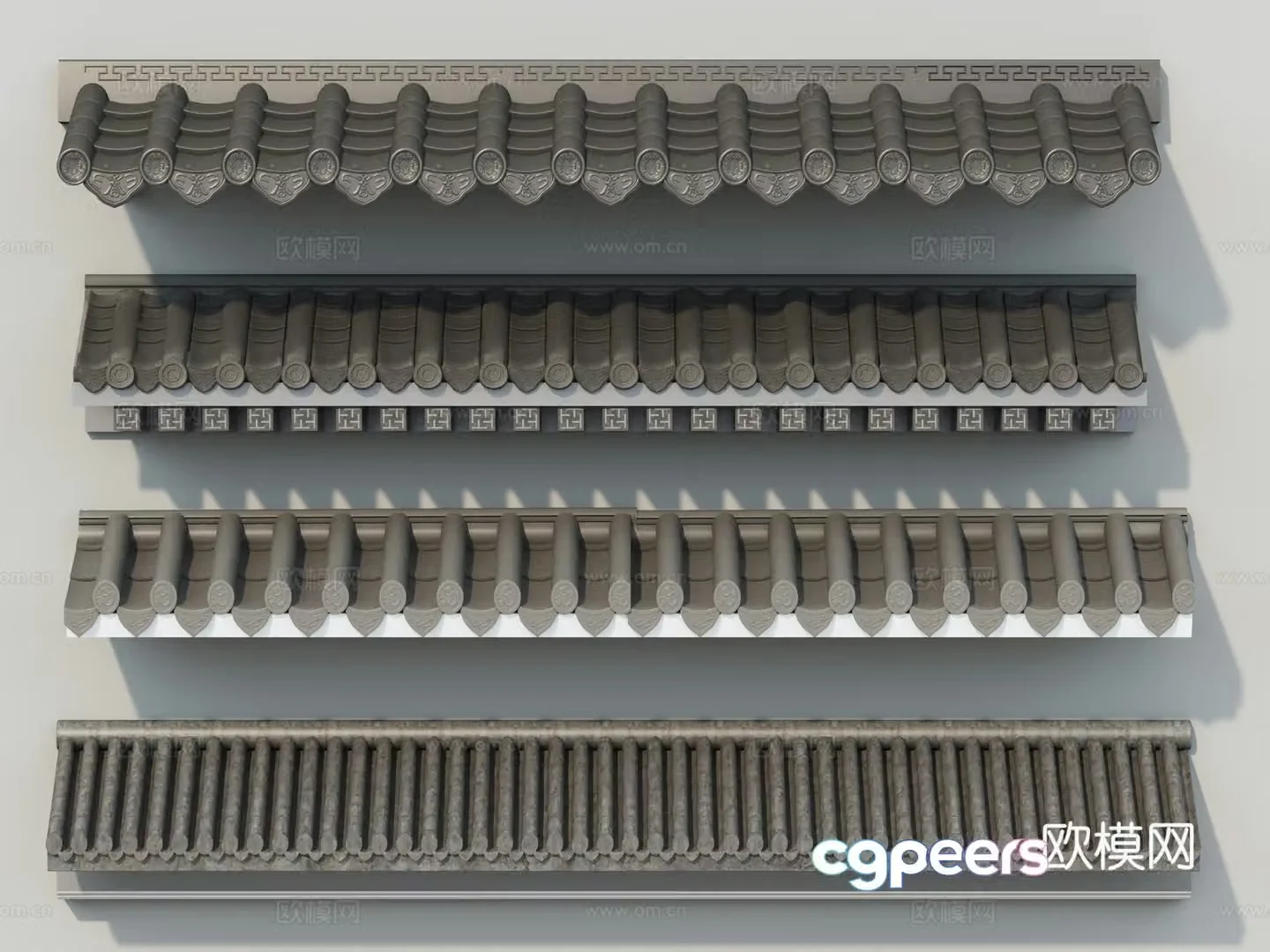 Chinese style roof brim 3d model