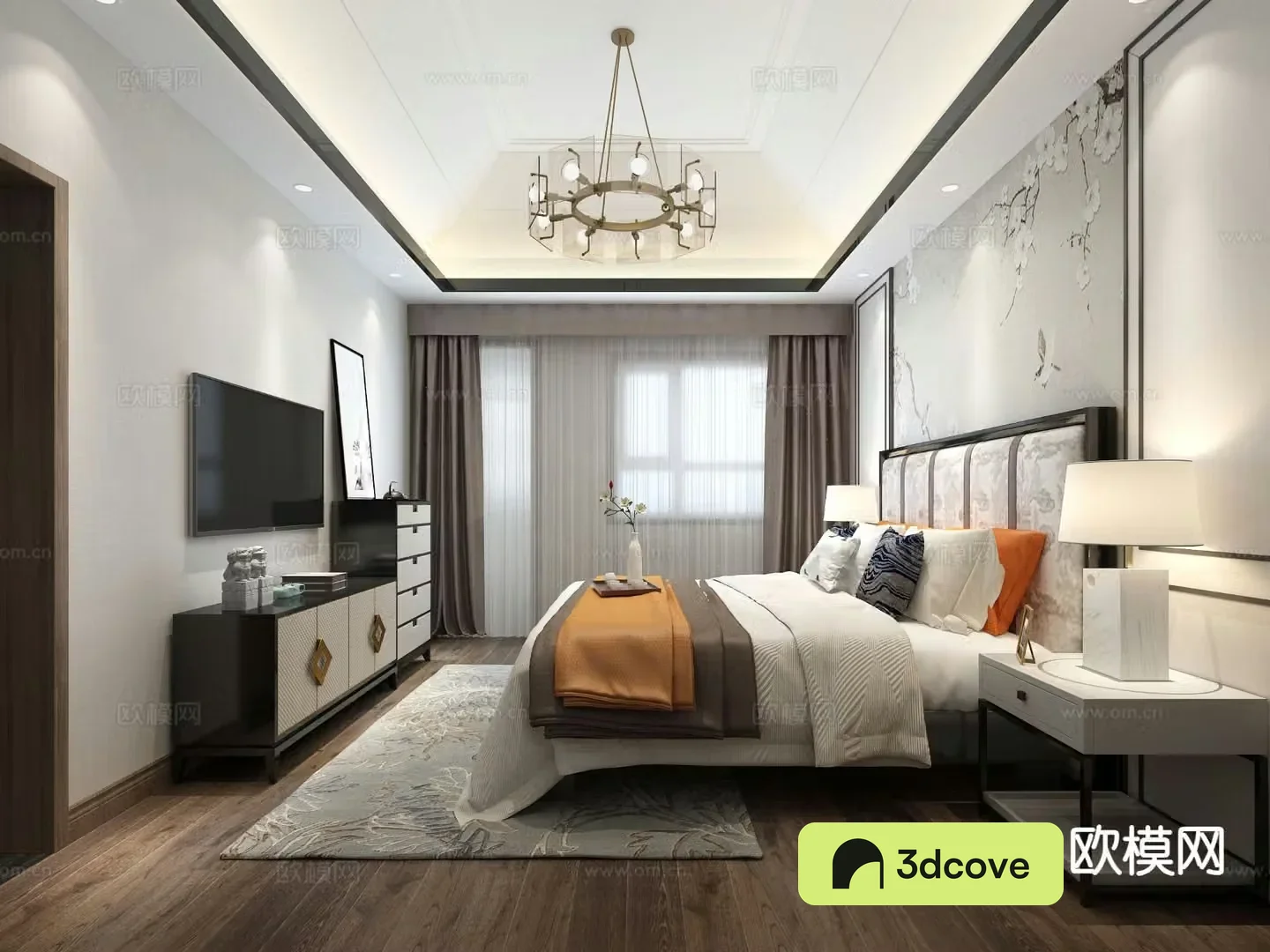 New Chinese style bedroom master bedroom