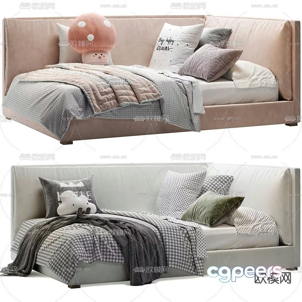 Modern children’s bed sofa bed 3d model