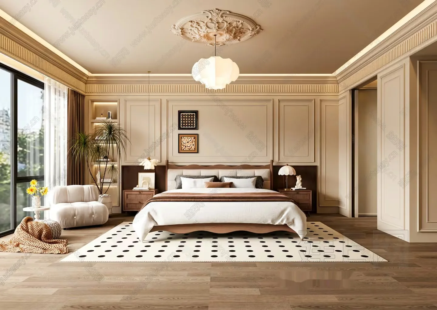 Modern Master Bedroom 3D Model – 20095 – VRAY Render