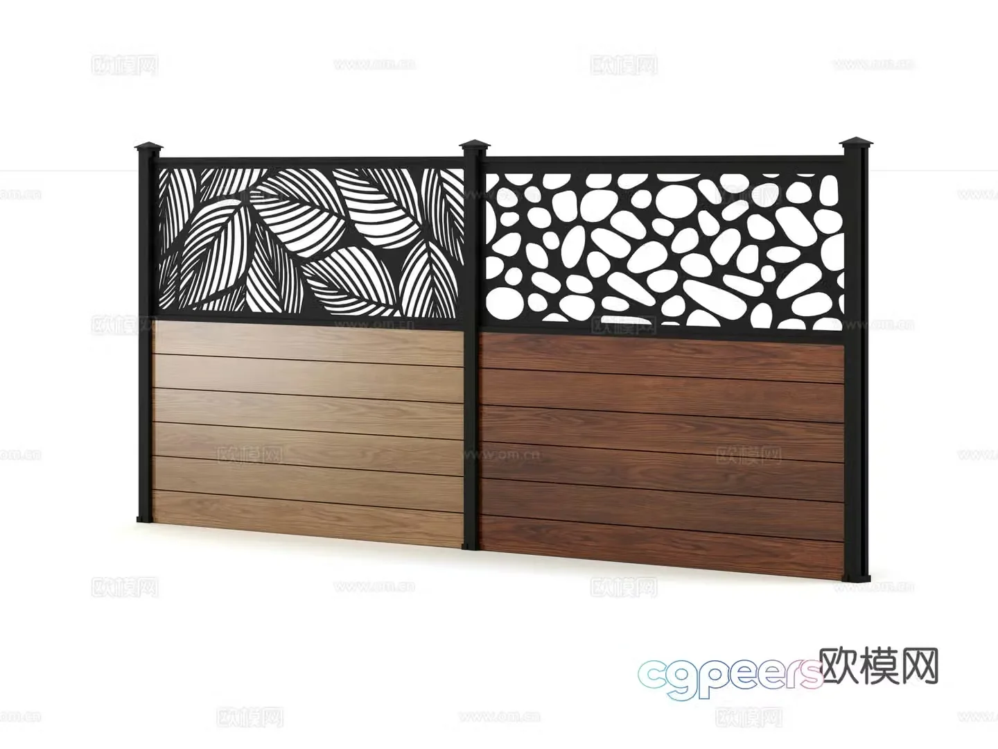 Plastic wood fence anticorrosion wood fence 3d model