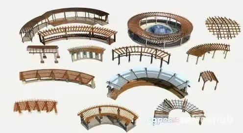 A Collection Of Wooden Bridges 3D Model – 18640 – VRAY Render