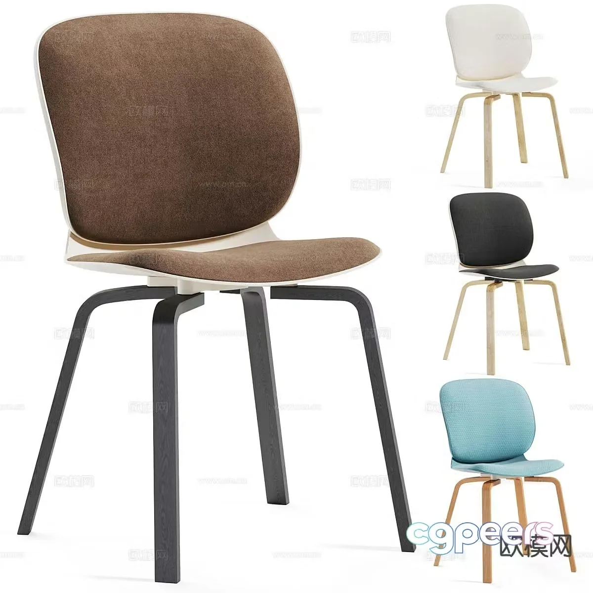 Modern chair dining chair 3d model