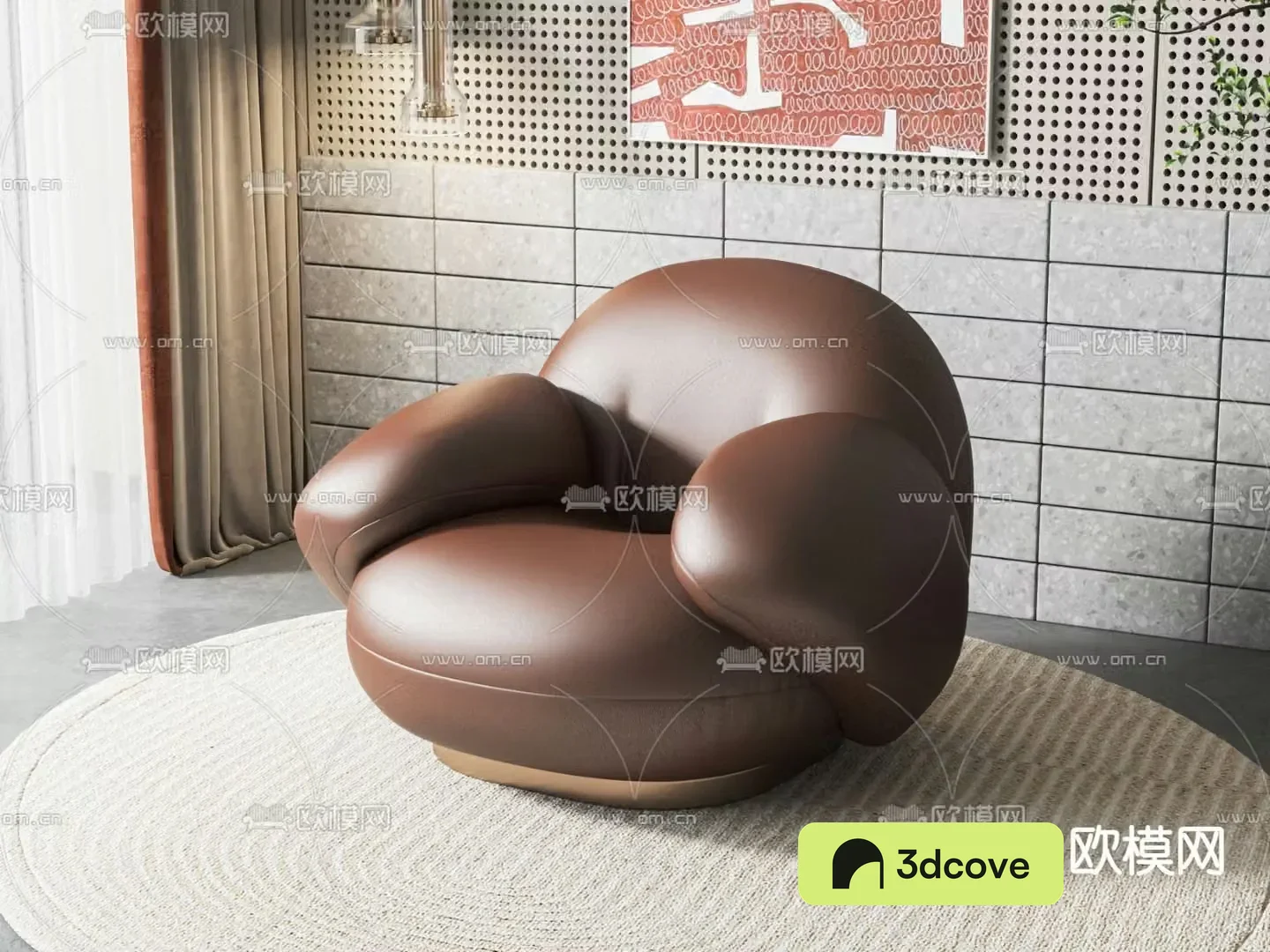 Leather sofa single sofa