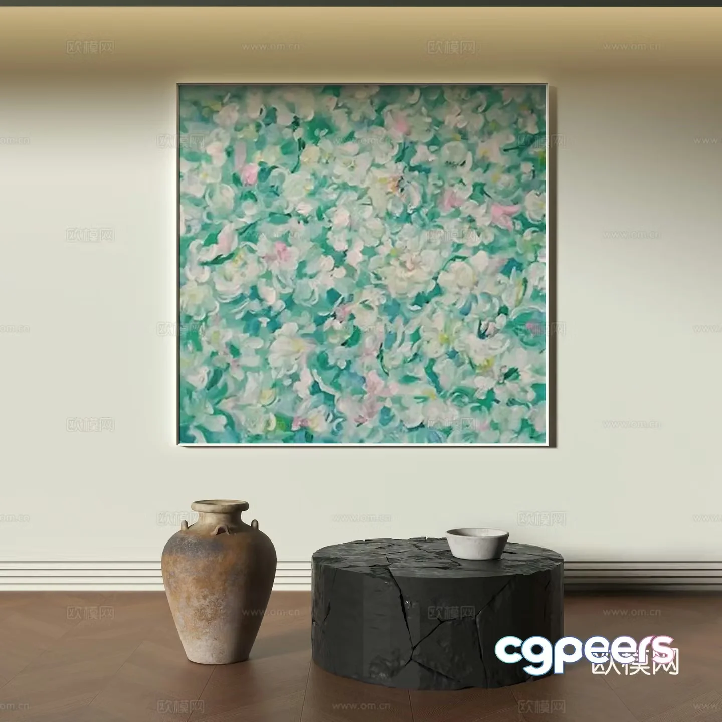 Wasabi wind decorative hanging painting 3d model