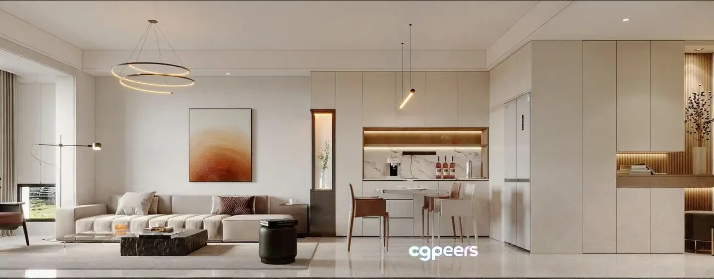 Modern Living Room 3D Model – 16975 – VRAY Render