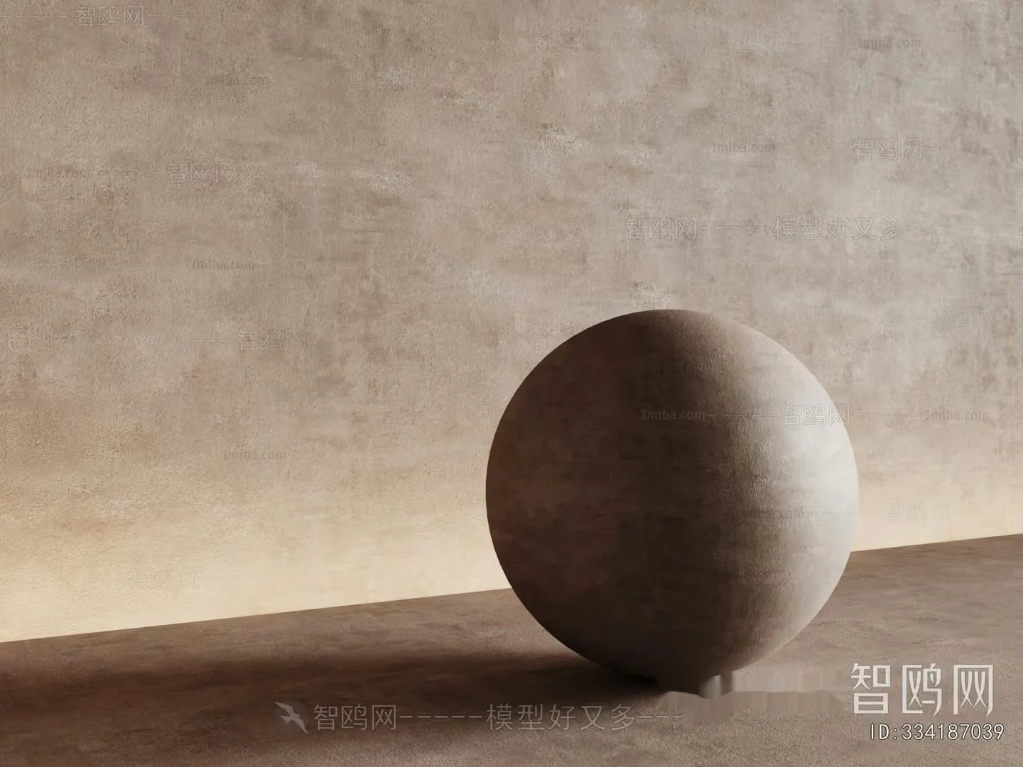A Gray Sphere 3D Model – 9185 – VRAY Render