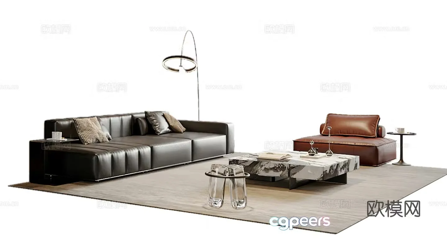 Italian combination sofa 3D model