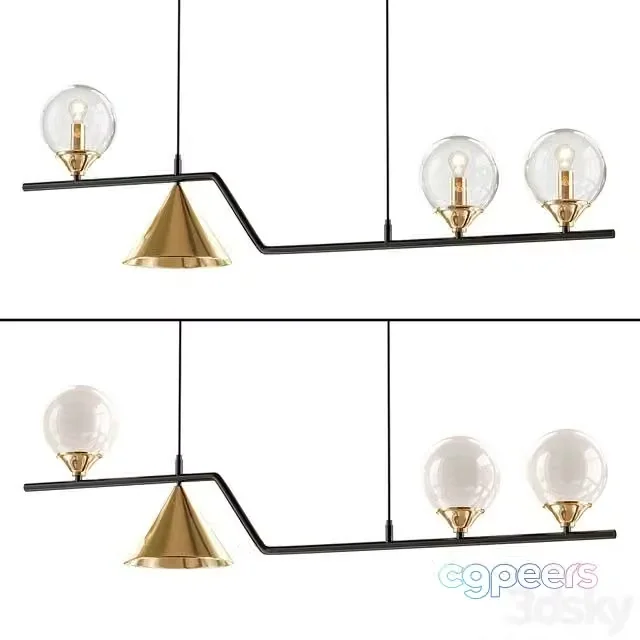 3ds Max Free – Nordic Style Black Chandelier