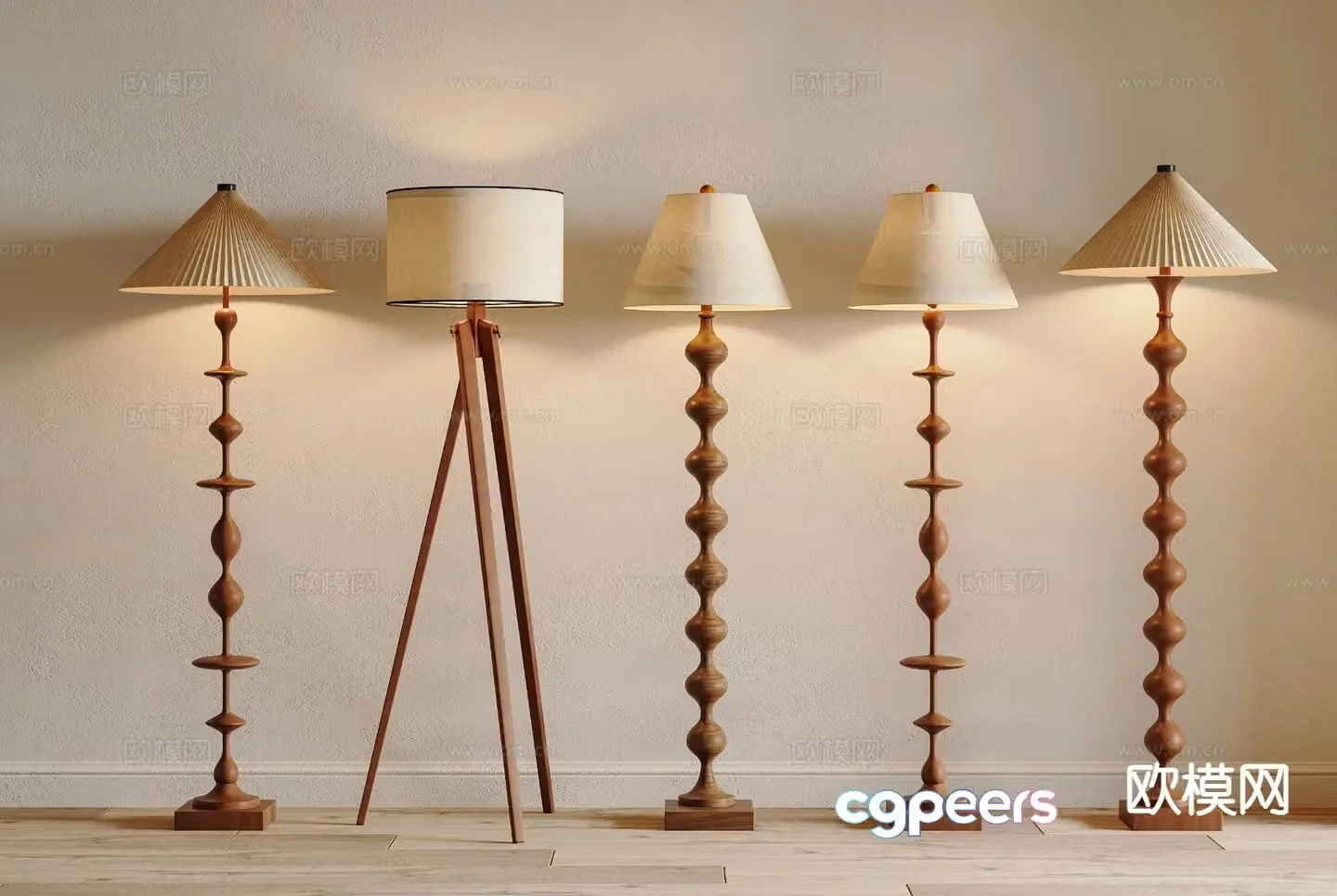 Middle-aged floor lamp 3d model