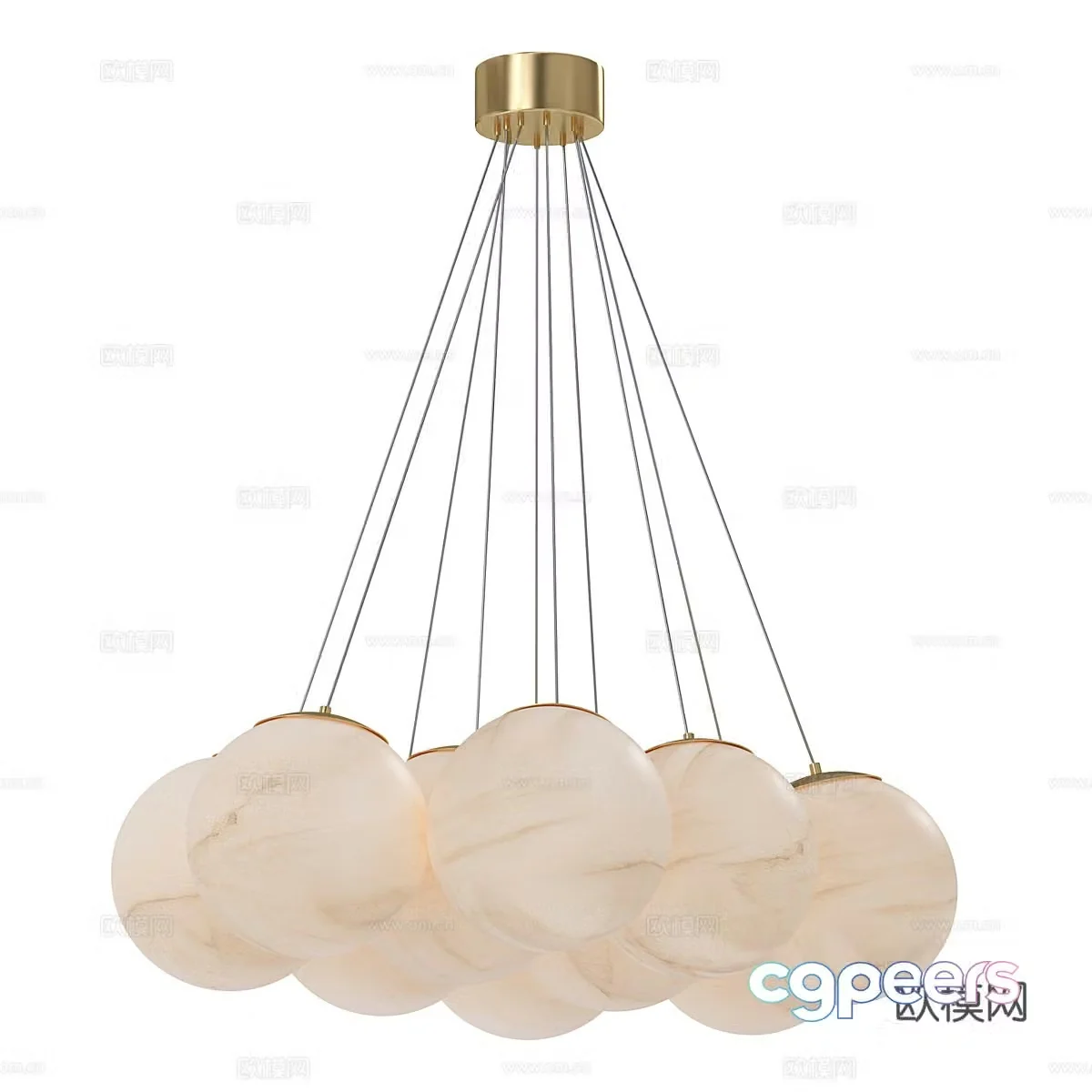 Modern simple chandelier chandelier simple chandelier living room chandelier light luxury chandelier 3d model