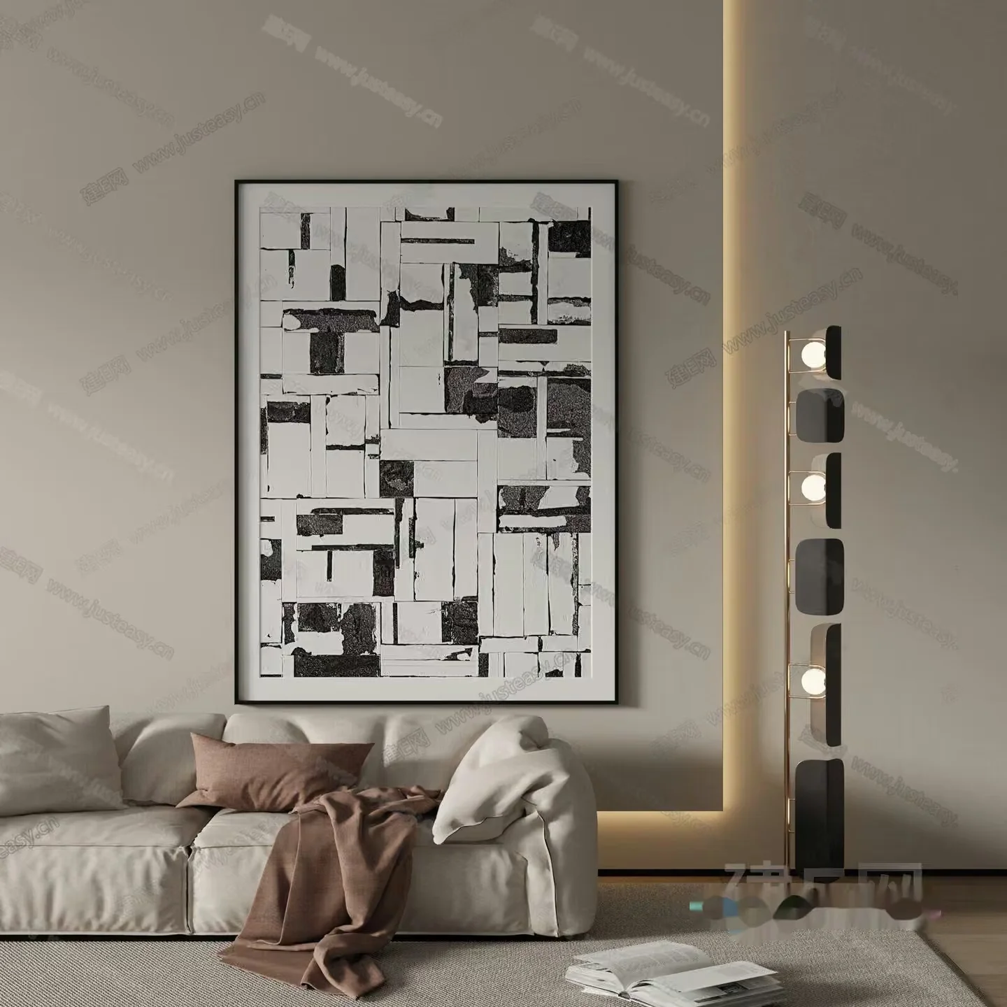 Modern Living Room 3D Model – 18675 – VRAY Render