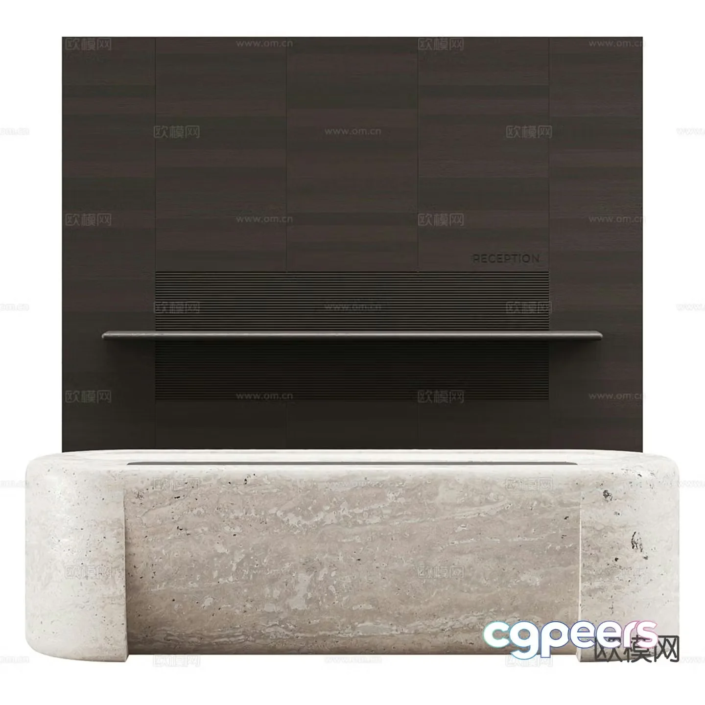 Modern office front desk reception desk service desk 3d model