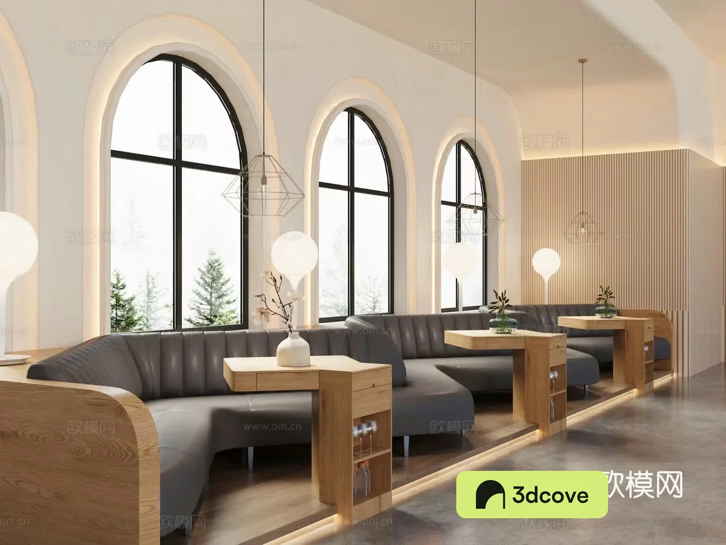 Modern restaurant sofa booth canteen booth dining table combination creative model booth